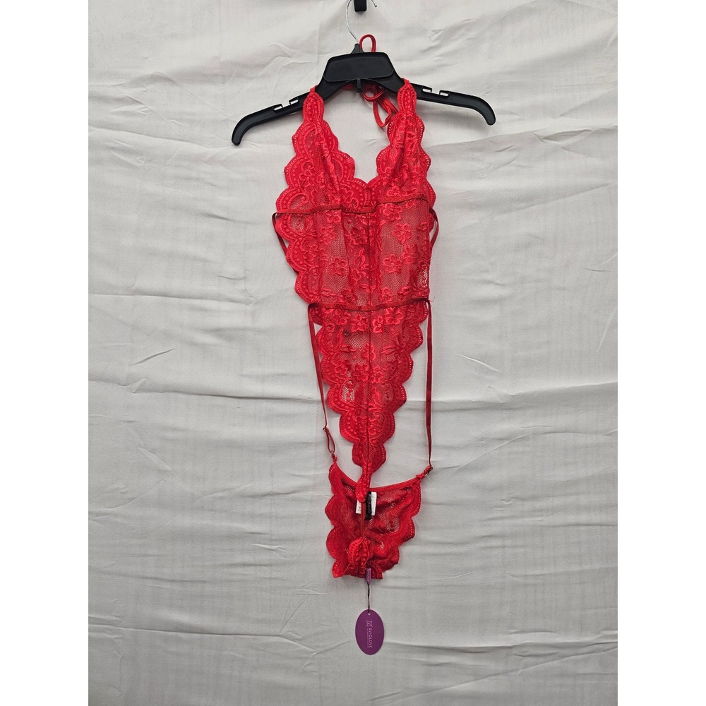 Avidlove Red Lace Teddy Lingerie Halter One Piece Bodysuit XXL 2XL New